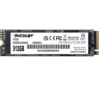 Patriot P320 512GB SSD M.2 2280 PCIe Gen 3.0 x4 NVMe